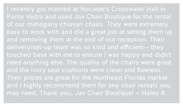 Client Reviews of Jax Chair Boutique